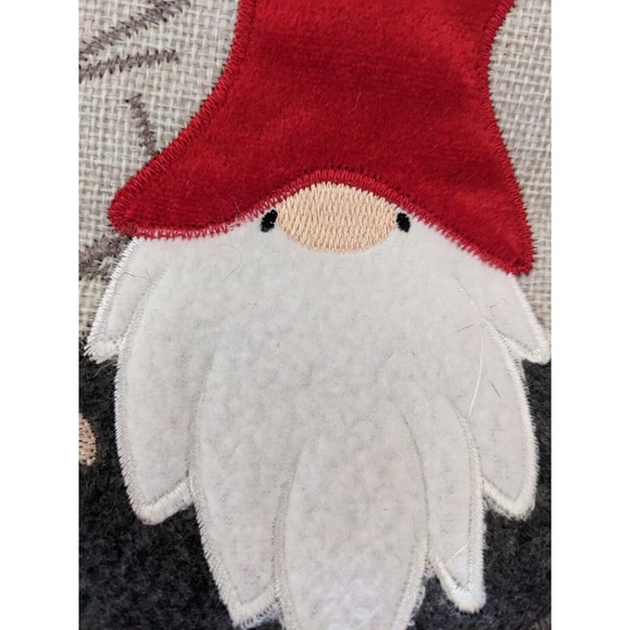 Gnome Black Lab Dog Red Christmas Tree Skirt NEW Embroidery Embroidered - Picture 8 of 10